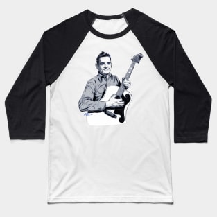 Merle Travis - An illustration by Paul Cemmick Baseball T-Shirt